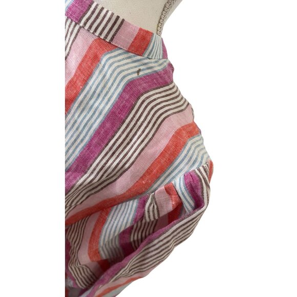 Boden 100% Linen striped button down size 16/18 New With Tags - Picture 6 of 11